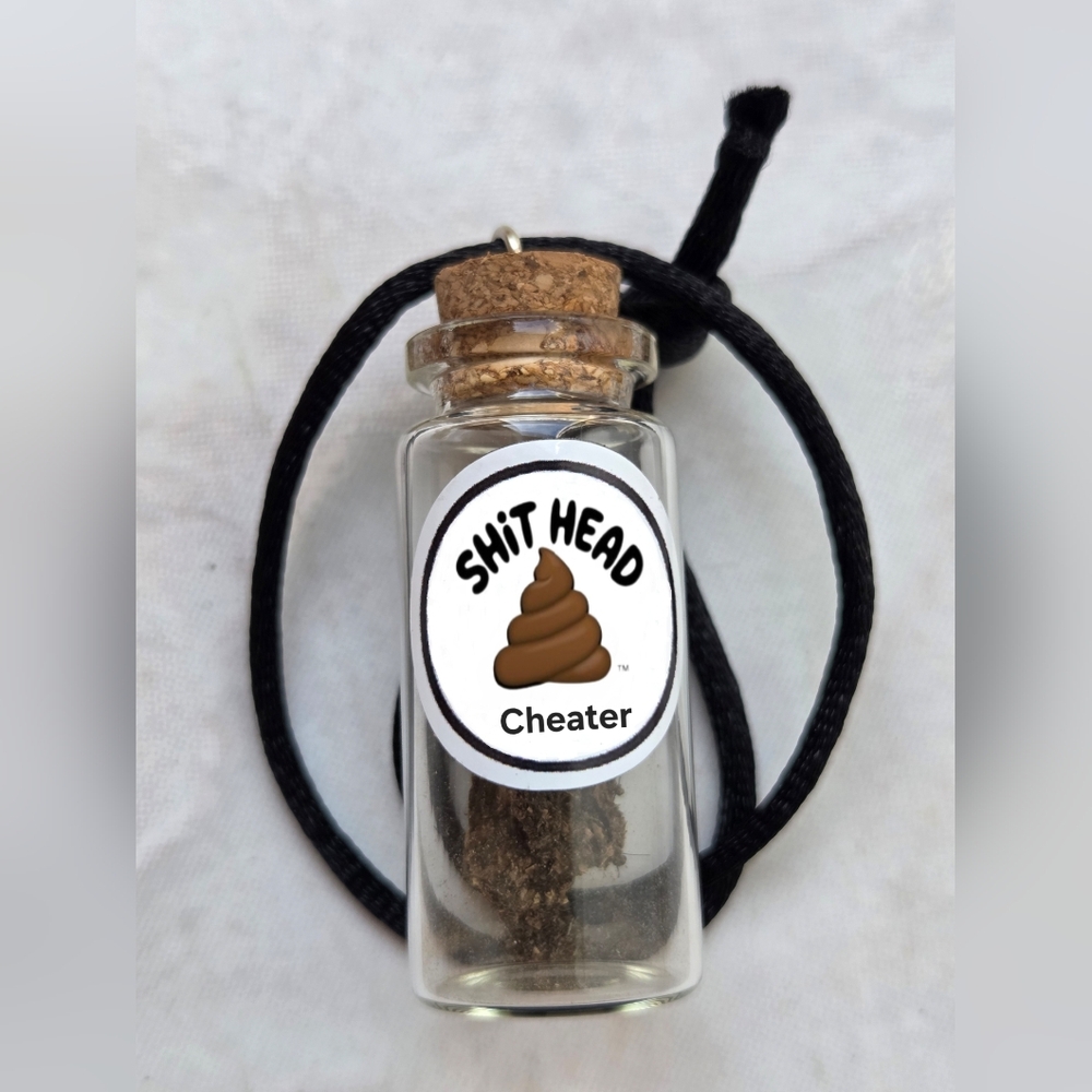 Novelty Glass Bottle Necklace with Black Cord